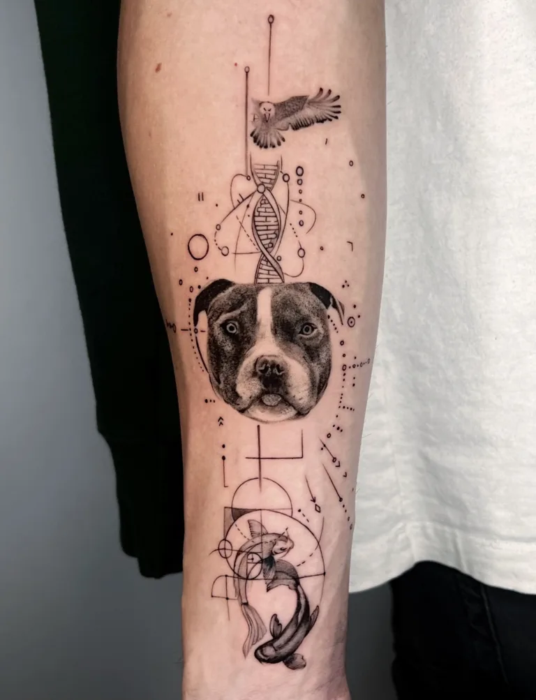 brabus the mini pitbull portrait tattoo