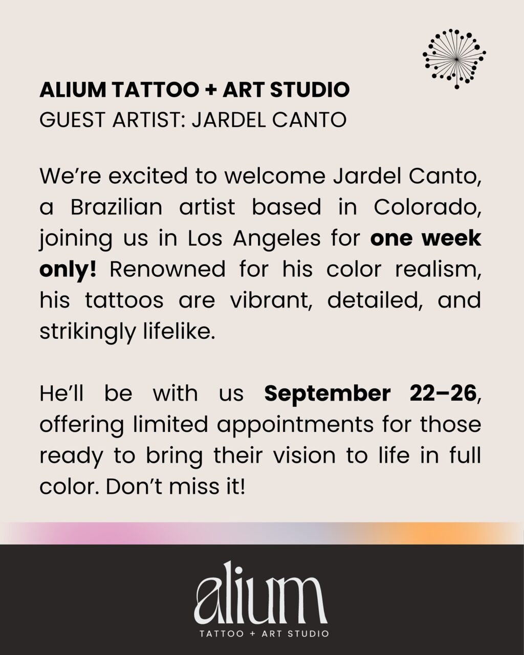 Instagram post from aliumtattoostudio. This post is in position 2.