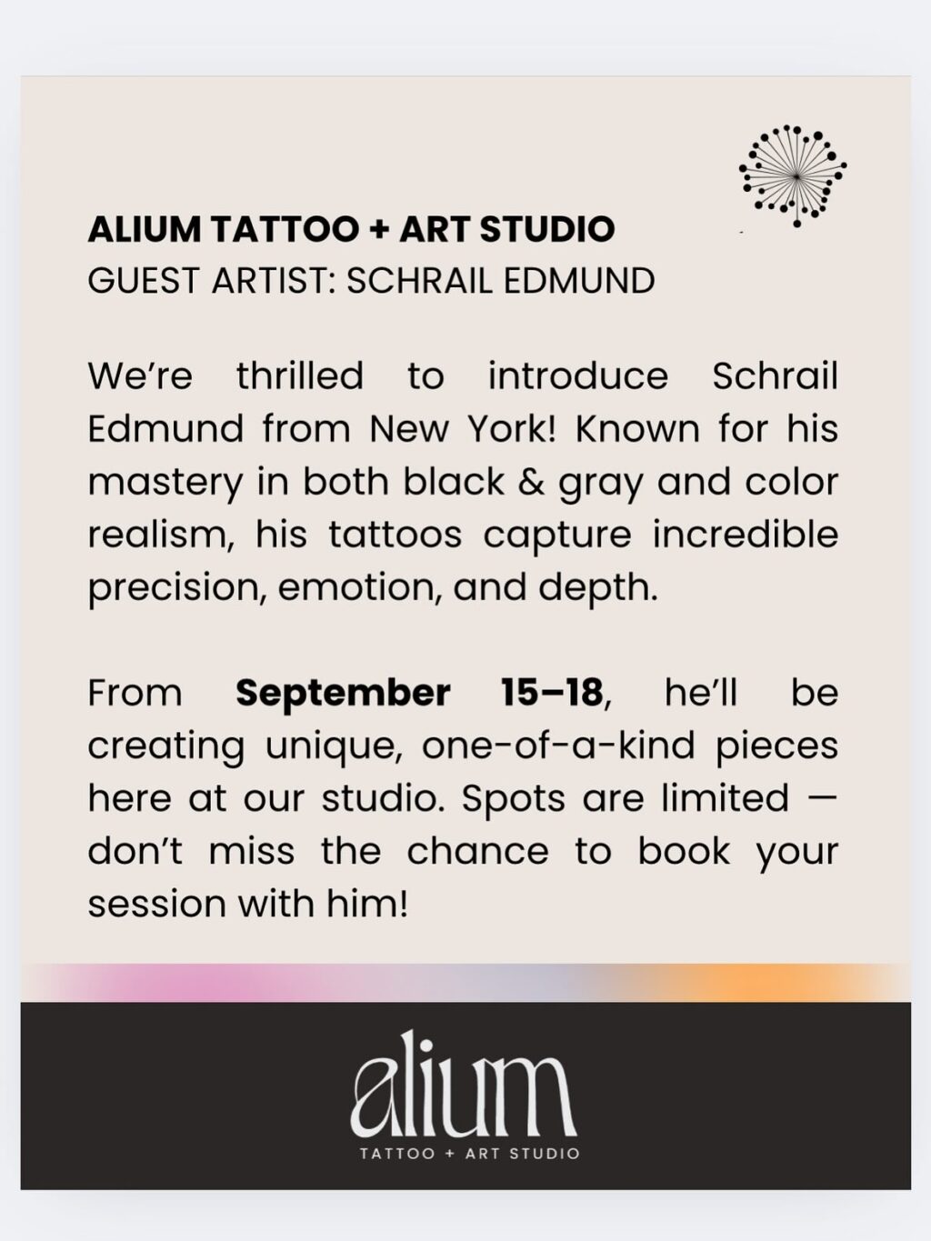Instagram post from aliumtattoostudio. This post is in position 1.